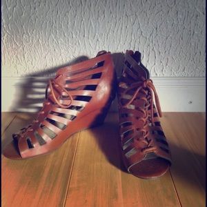 Lace up wedges